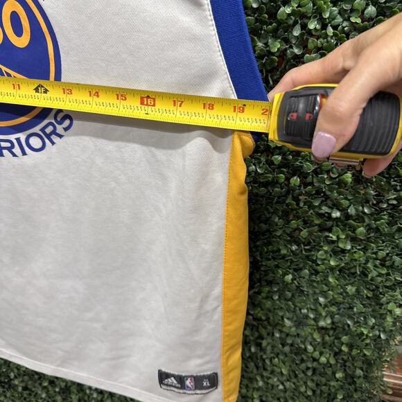 Adidas Golden State Warriors Jersey Youth XL White Steph Curry NBA Basketball - Picture 8 of 9